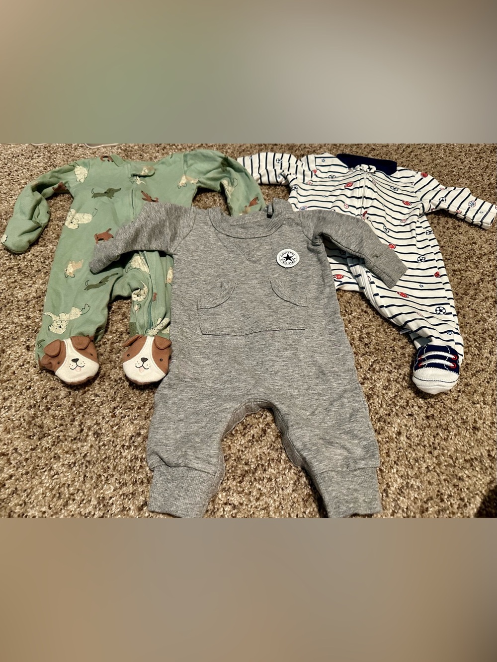 Carters Converse Little Me (3 piece) Baby One-Piece Footie Newborn